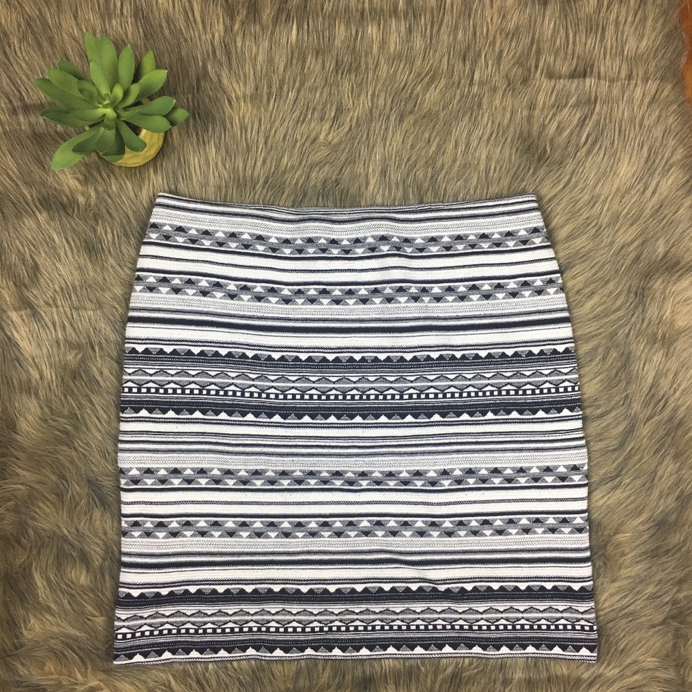 J.Jill Black and White Mini Skirt